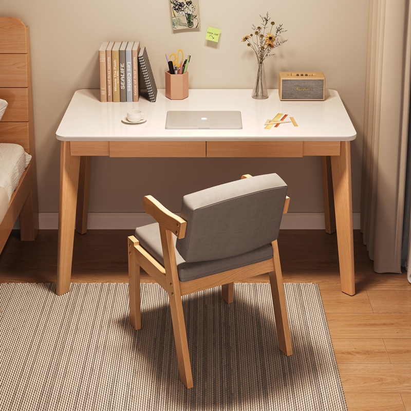 デスクの学生は大人のホームベッドルームコンピューターデスクテーブルテーブルテーブルの小さなアパートテーブルを賃貸するための小さなアパートのテーブルを賃貸するための小さな木材の足の脚