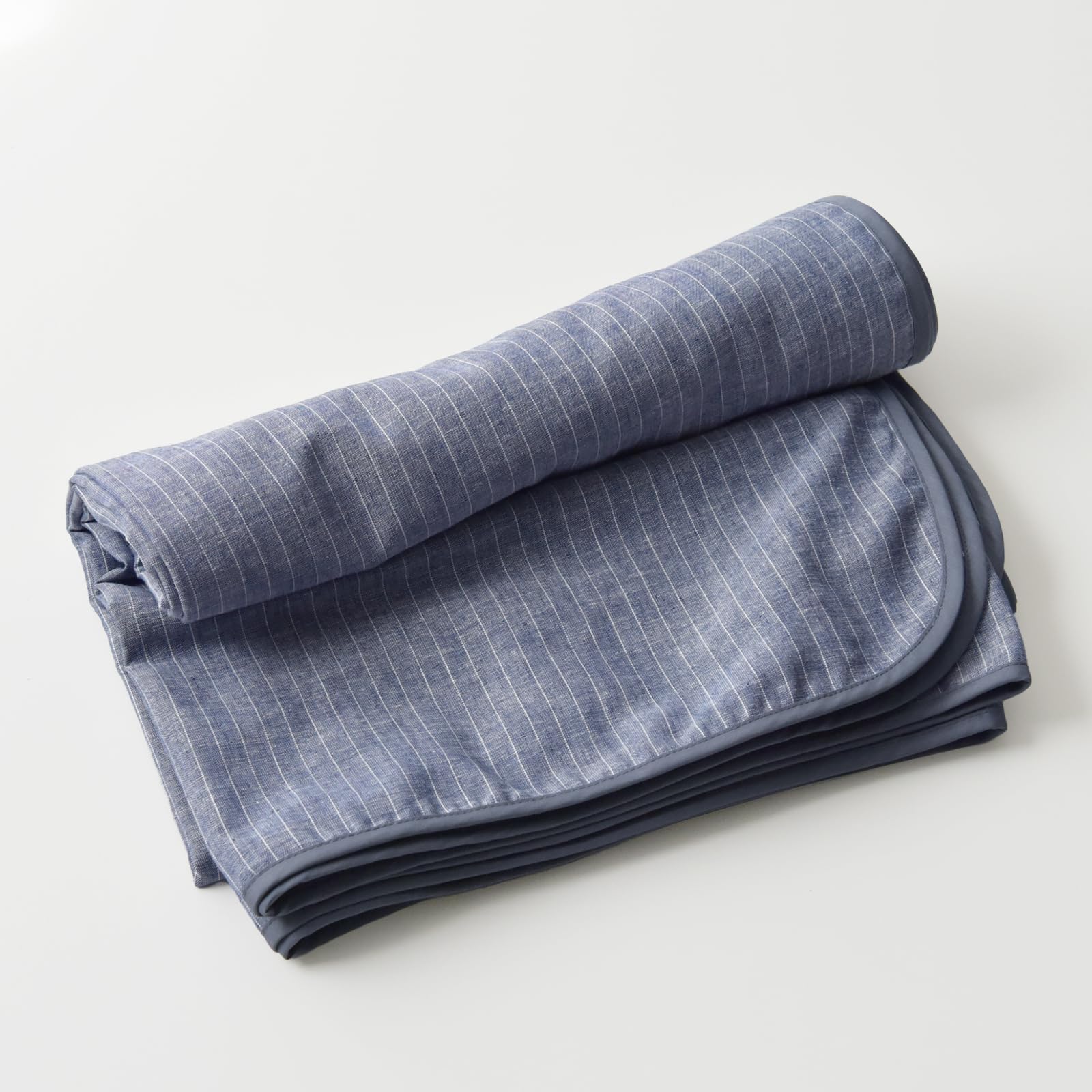 日本製 先染め 麻 綿 リネンケット コットンケット ブランケット クイーン 綿麻素材 リネン & コットン 抗菌 防臭 消臭 軽量 タオルケット レイユールブレンド (インディゴベリー クイーン