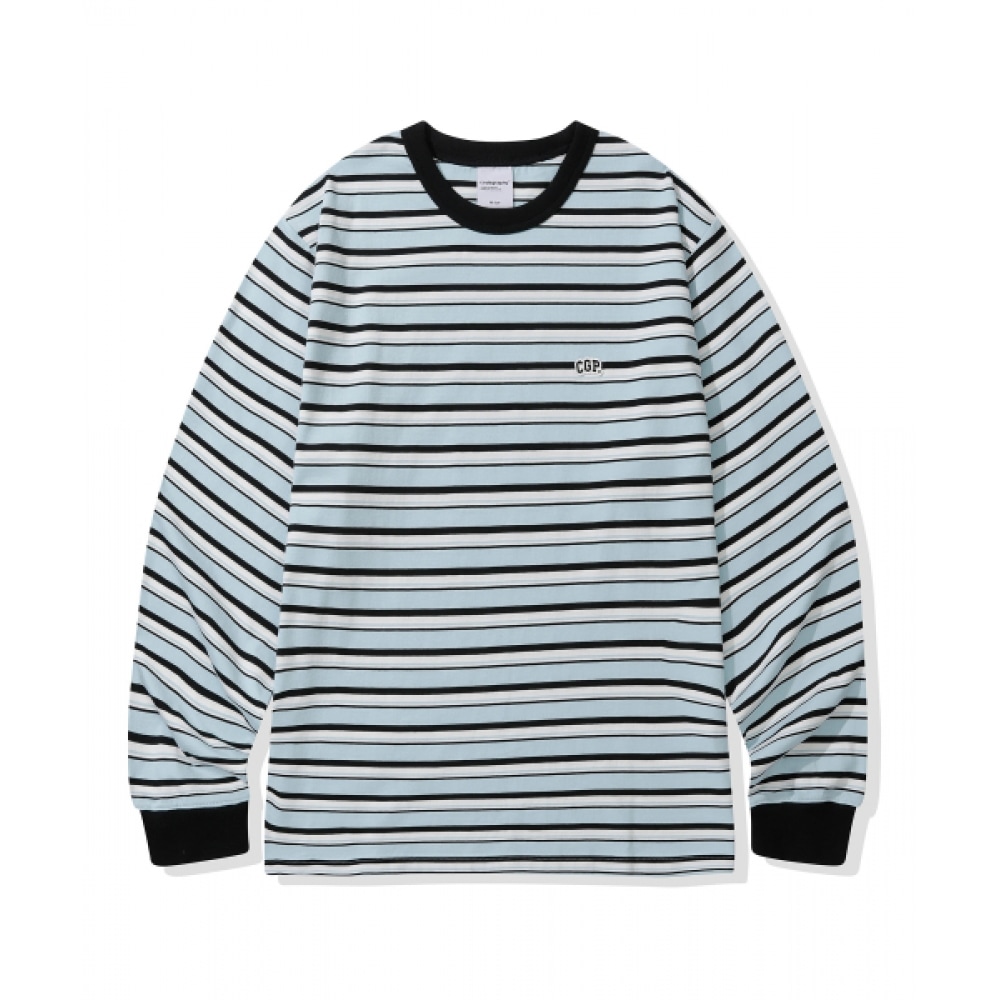 CODEGERY マルチストライプロングスリーブ_スカイブルー