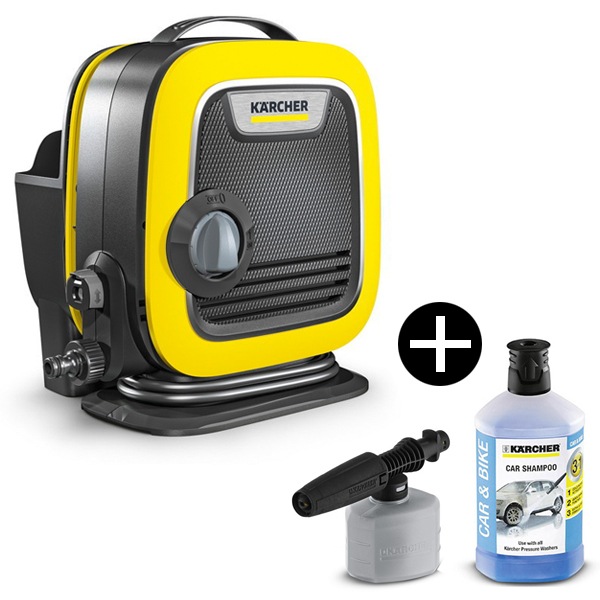 K mini 高圧洗浄機 + 2.643-150.0 フォームノズル + 6.295-750.0 3 IN 1 カーシャンプー