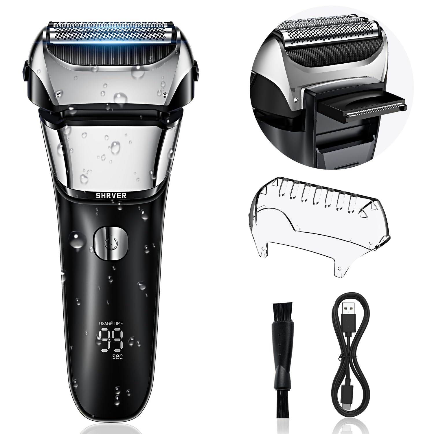 シェーバー メンズ 往復式 電動 電気シェーバー 髭剃り LEDディスプレイ メンズシェーバー Type-c充電式 残量表示 電動シェーバー 深剃り ひげそり 低騒音 ヒゲトリマー 軽量 コンパクト