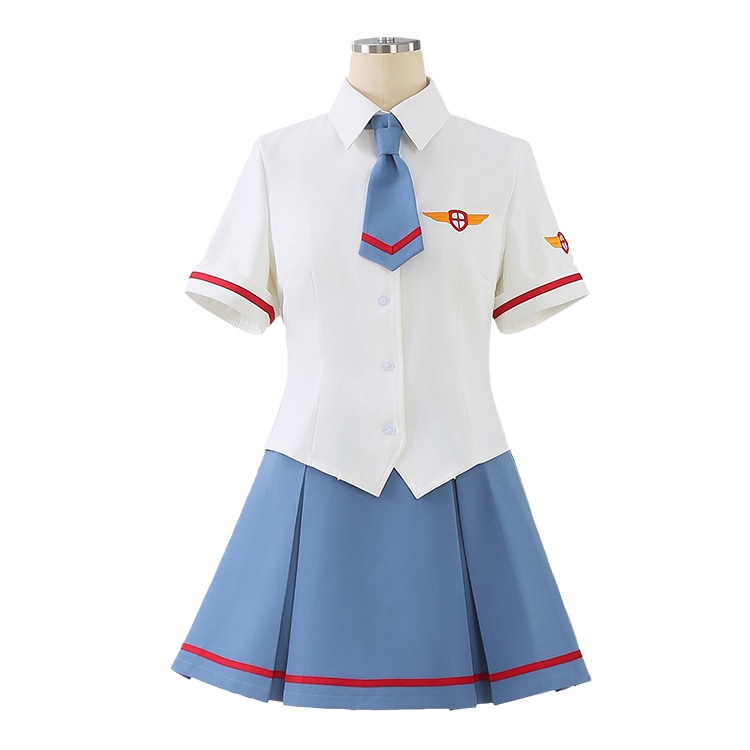 カードキャプターさくら 木之本桜 コスプレ衣装 友枝中学校 夏の制服(ウィッグ 靴別売り)