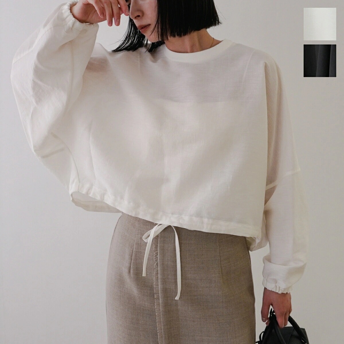 PASSIONE パシオーネ ブラウス 526952 レディース シアー ボリュームスリーブ 長袖 カラー2色 【mega】