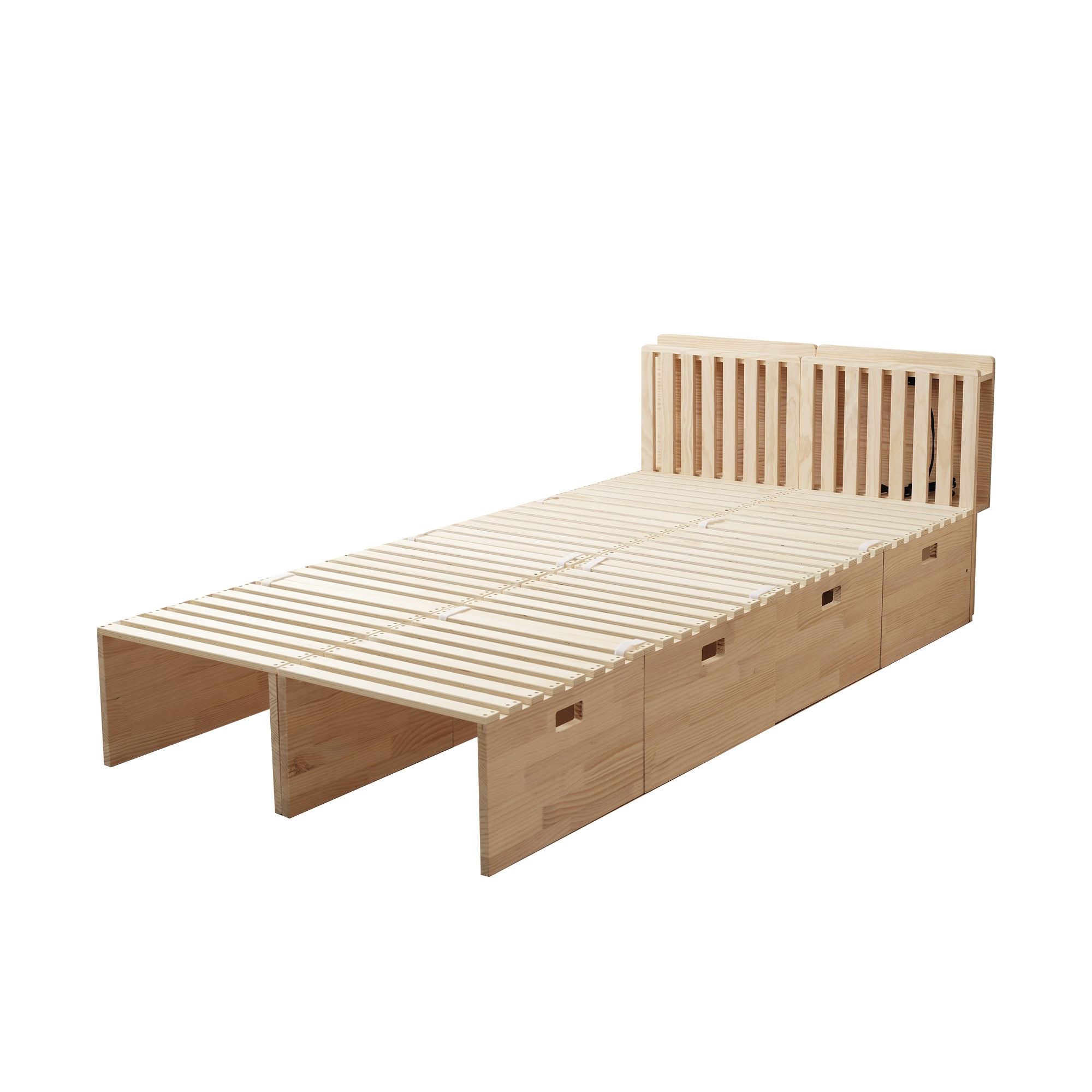 【国内へ発送&送·料·無·料】463【 ハイタイプ】【パレットベッド×8枚+パベッドボード×2枚】パレットベッド 天然木 すのこベッド ローベッド 木製 おしゃれ お掃除ロボット対応 分割 ベッドフレ