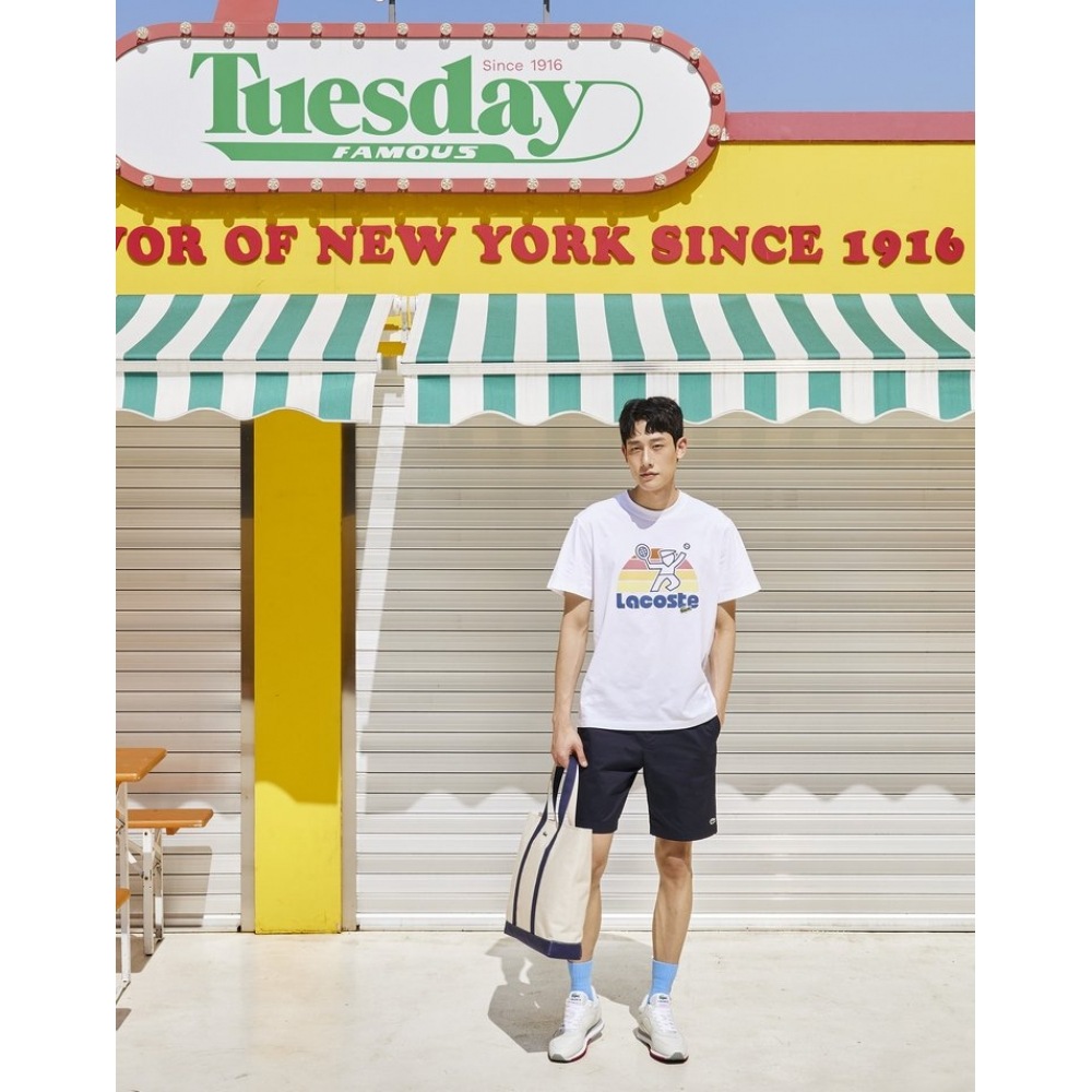 ラコステメンズサマーパックグラフィック T シャツ TH0784-54G 001