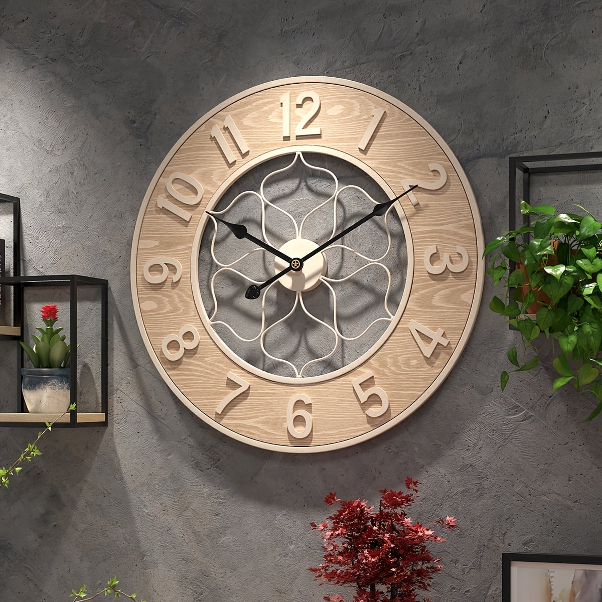 掛け時計 ヴィンテージ調 北欧 静音 アナログ おしゃれ かわいい インテリア 円形 モダン シンプル ウォール クロック 壁掛け 時計