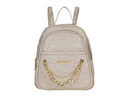 Betsey Johnson XO June Quilted Backpack Taupe One Size 並行輸入品