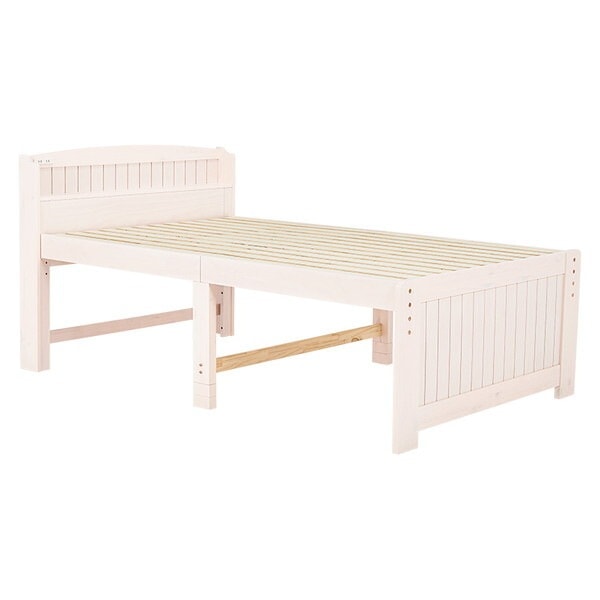 MB-5916SD-WS+KM-3101 マットレス付セミダブルミドルベッド(ホワイトウォッシュ) メーカー直送