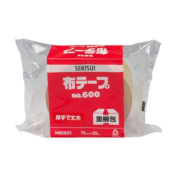 積水化学 布テープ No.600V 75mmx25m ダンボール色 1セット（24巻） 14,024円