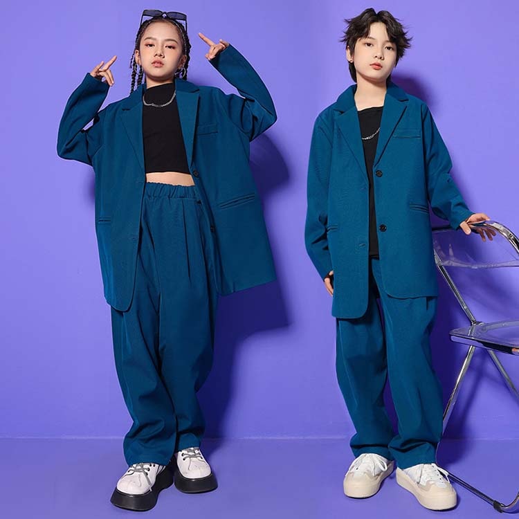 キッズ パンツスーツ ジュニア 女の子 男の子 ゆったり 大きいサイズ ジャケット パンツ ヒップホップ hiphop ダンス衣装 ダンス 衣装 セットアップ ファション 小学生 高校生 卒業式 入学