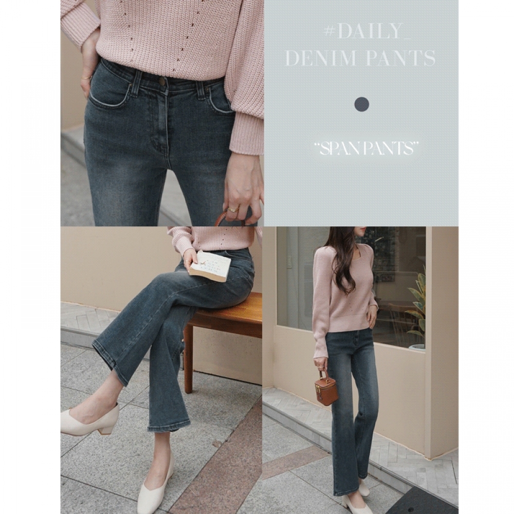 クリック&ファニークリーンパーフェクトフィットブーツカットデニムパンツ [SMLサイズ]