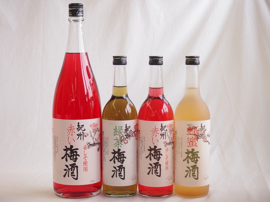 2022年激安 カラフル梅酒4本セット(赤しそ赤い梅酒(和歌山) 蜂蜜梅酒(和歌山) 緑茶梅酒(和歌山)) 1800 セット -  flaviogimenis.com.br