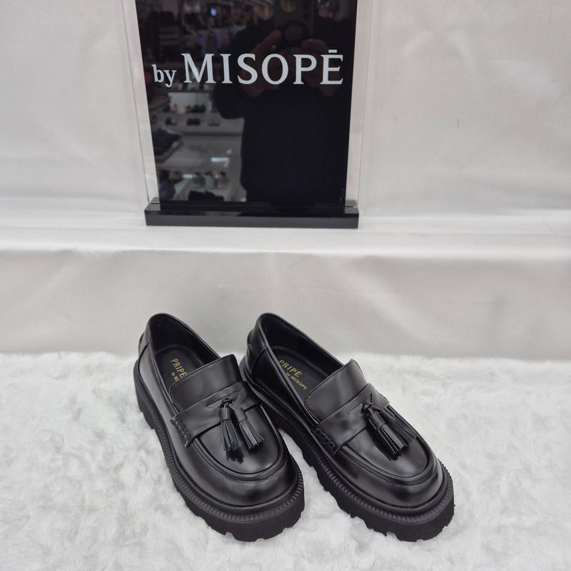 By 女性 チャンキーソール タッセル ローファー 112HT419DG008 BLACK 4 JJ