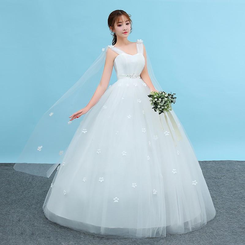 ウエディングドレスエンパイア安い花嫁二次会ウェディングドレス結婚式マタニティドレス披露宴ブライダルロングドレスシンプル白サッシュベル