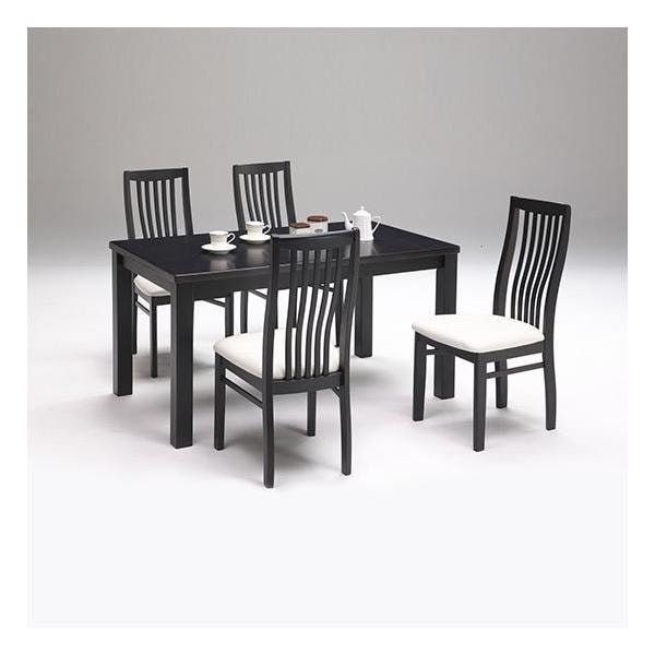 シンプルデザイン135ダイニング5点セット(テーブルW135+チェア4)　カラー2色対応