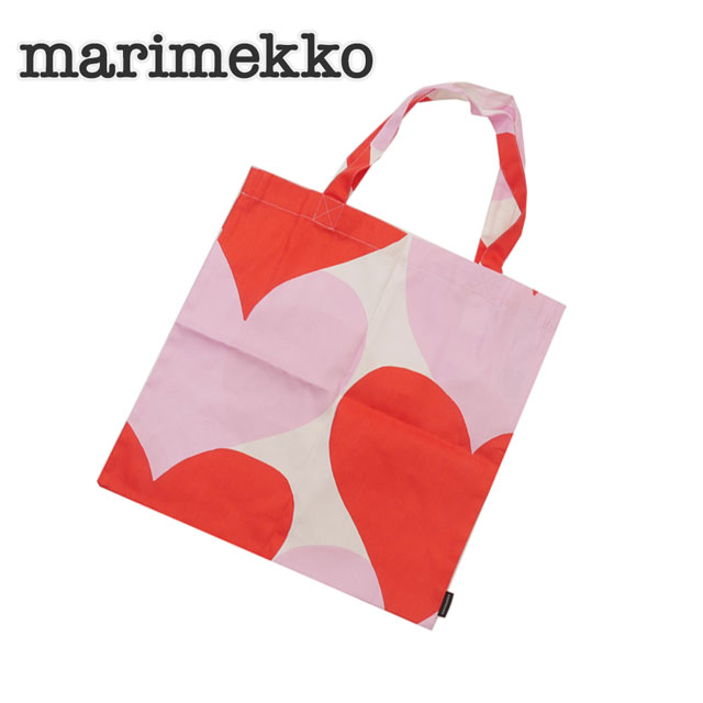 マリメッコ Marimekko Sydamet シュダメット ファブリックバッグ WHITE/TOMATO RED/LIGHT PINK 277-003061-010