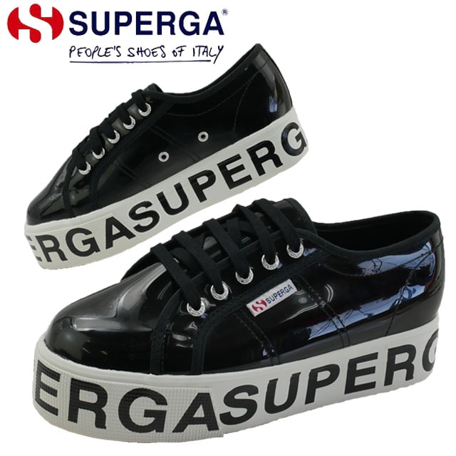 スペルガ SUPERGA スニーカー レディース 2790 COTTRANSPLETTERINGW ローカット 厚底 プラットフォーム カジュアルシューズ ブラック 黒 靴 S00GT80