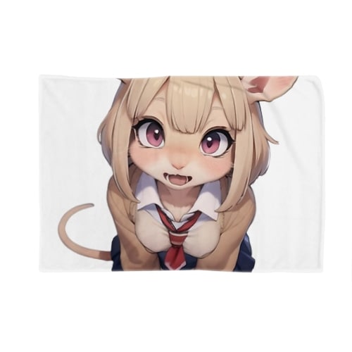 【文字入れ可能受注生産】ネズミの女の子　アリシア ブランケット