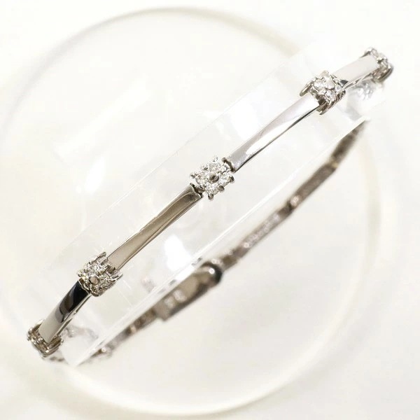 K18 18金 WG ブレスレット ダイヤ 0.25 カード鑑別書 ジュエリー 中古
