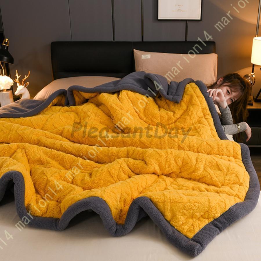 膝かけ毛布 2枚合わせ 保温 とろふわ 毛布 防臭 肌掛けふとん コンパクト フリース シープボア エアコン対策 シープ調 丸洗いOK 毛抜けない もこもこ オシャレ