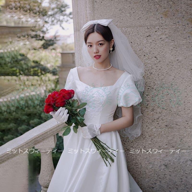 ウェディングドレス Aラインドレス 姫風 ウエディングドレス 二次会 花嫁 パーティードレス 披露宴