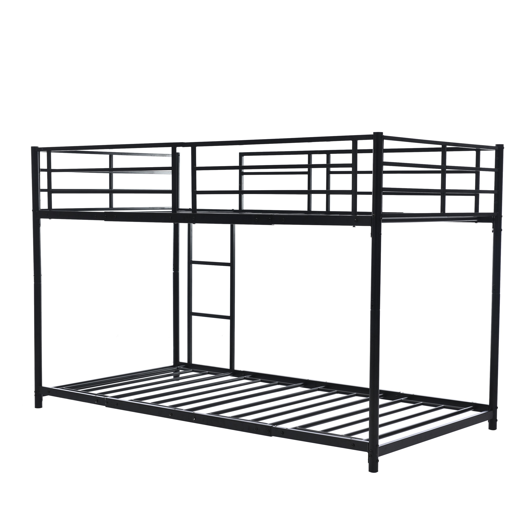 国内発送.送.料.無.料新品439元sku WF303355AAA【ブラック】二段ベッド 2段ベッド スチール 耐震 ベッド シングル パイプベッド 2段ベット パイプ 金属製 頑丈 垂直はしご ロー