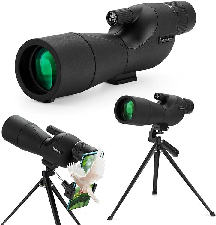 25-75X60mm フィールドスコープ 望遠鏡 高倍率 望遠レンズ スポッティングスコープ バードウォッチング 単眼望遠鏡 野鳥観察 星空観察