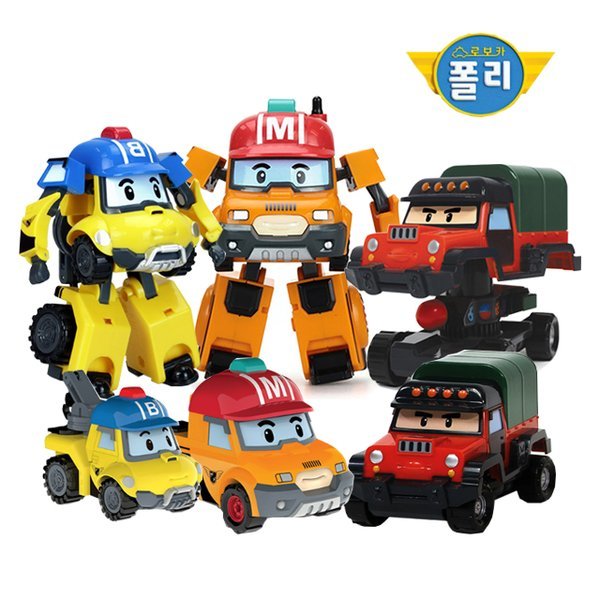 ロボカーポリー 変身ロボット 4インチマーク バッキーフォーチャー 3点セット