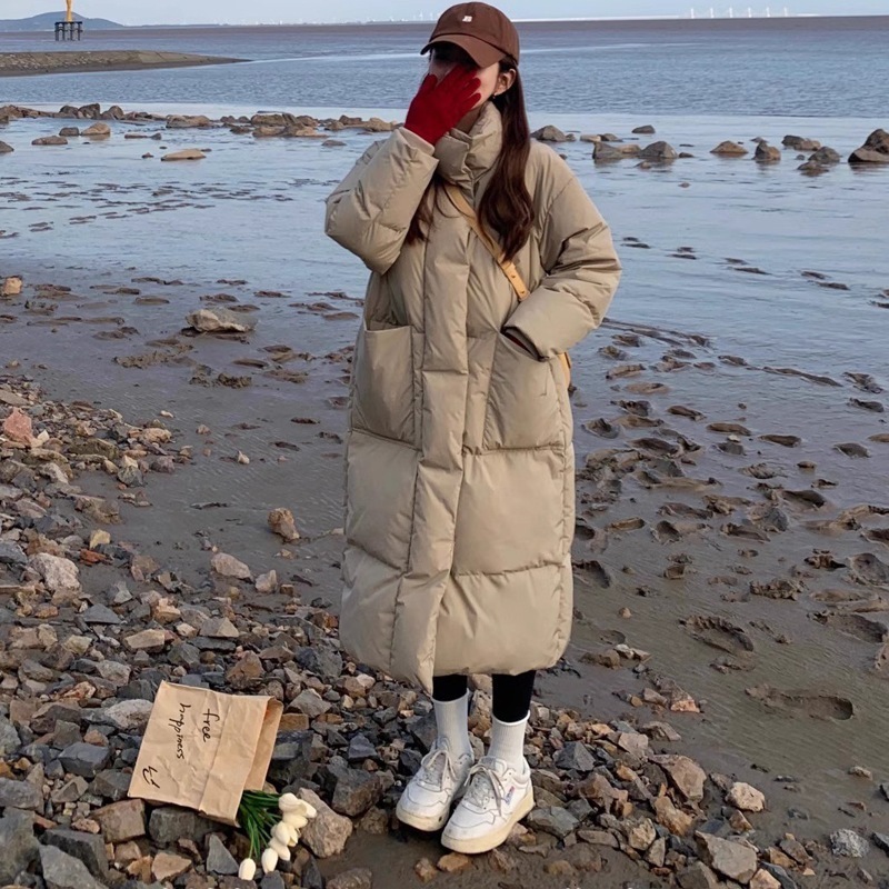 アウターダウンジャケットコートダウン綿入れ女子中長期ゆったり韓国版港風パン生地綿入れ2024冬新作おしゃれ綿入れコート