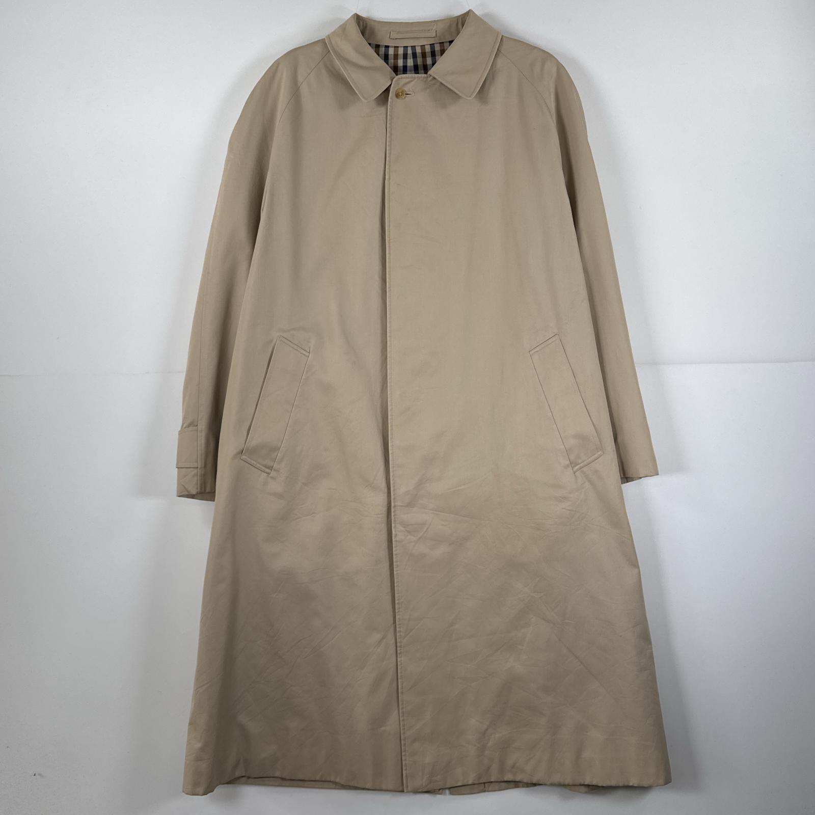 古着 80s/80年代 ヴィンテージ 長袖 ステンカラーコート ロング イングランド製 42 REG ベージュ メンズ