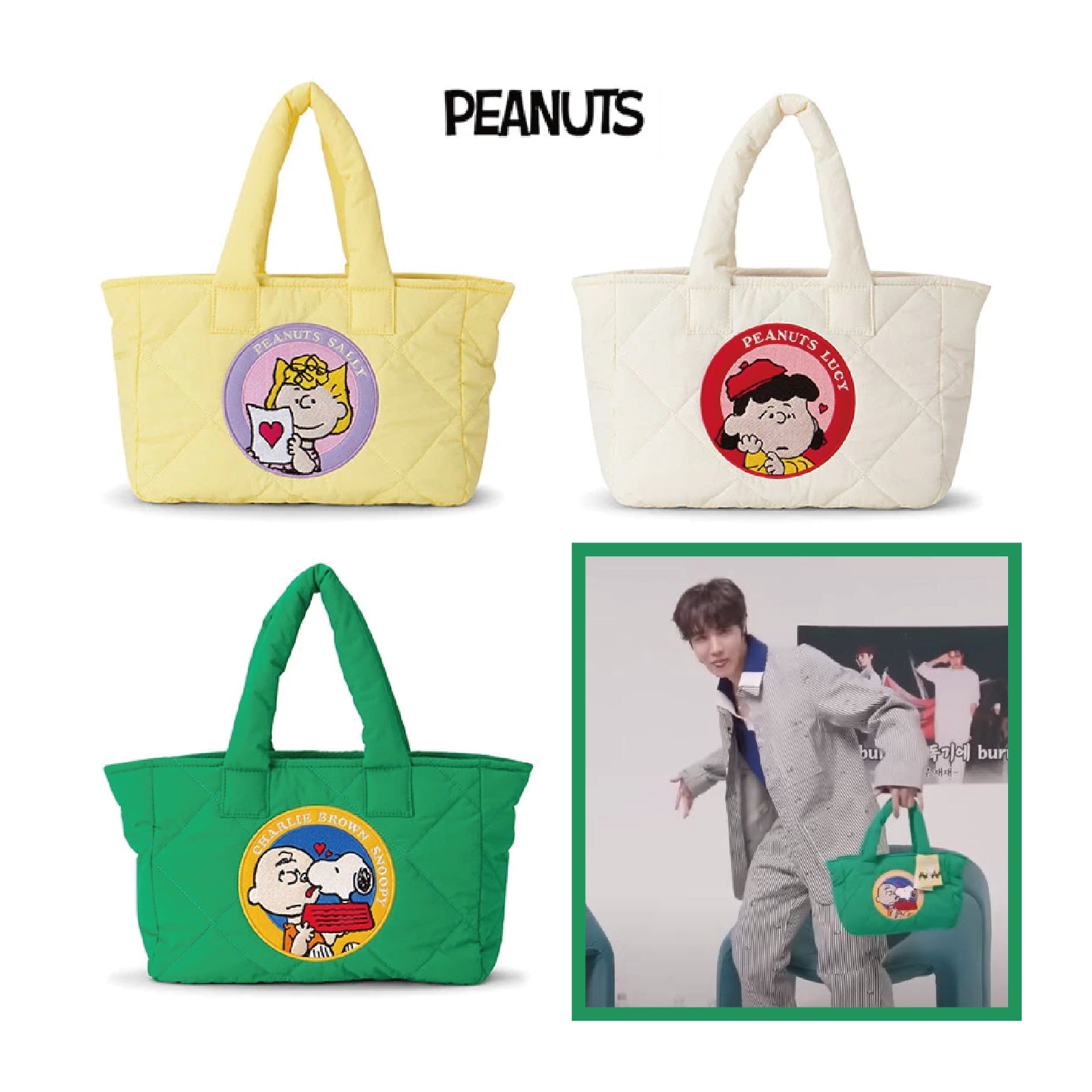 j-hopeセット⭐︎Mang⭐︎スヌーピーのバッグ⭐︎カチューシャ⭐︎ホビ⭐︎ホソク Qoo10] peanuts ［BTS J-HOPE 着用］スヌーピー : バッグ・雑貨