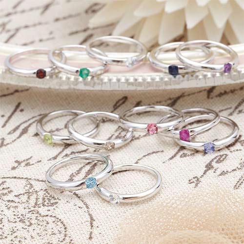 リング レディース 指輪 シルバー925製 天然石 誕生石 シンプルデザイン 誕生石パワーを後押しし