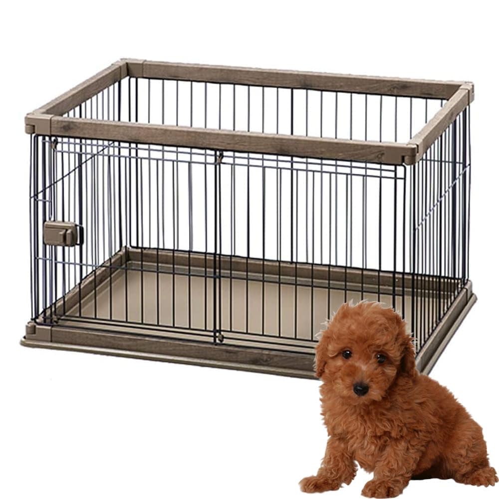 アイリスオーヤマ 犬 組み立て サークル ウッディサークル ロータイプ ブラウン 小型犬用 幅97.5×奥行66.5×高さ55.5cm PWSR-960L 10,342円