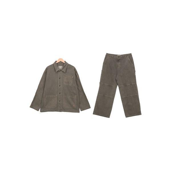 男性用デイリーワークジャケット コットン ワイドパンツ セット SMOR056_P387091806