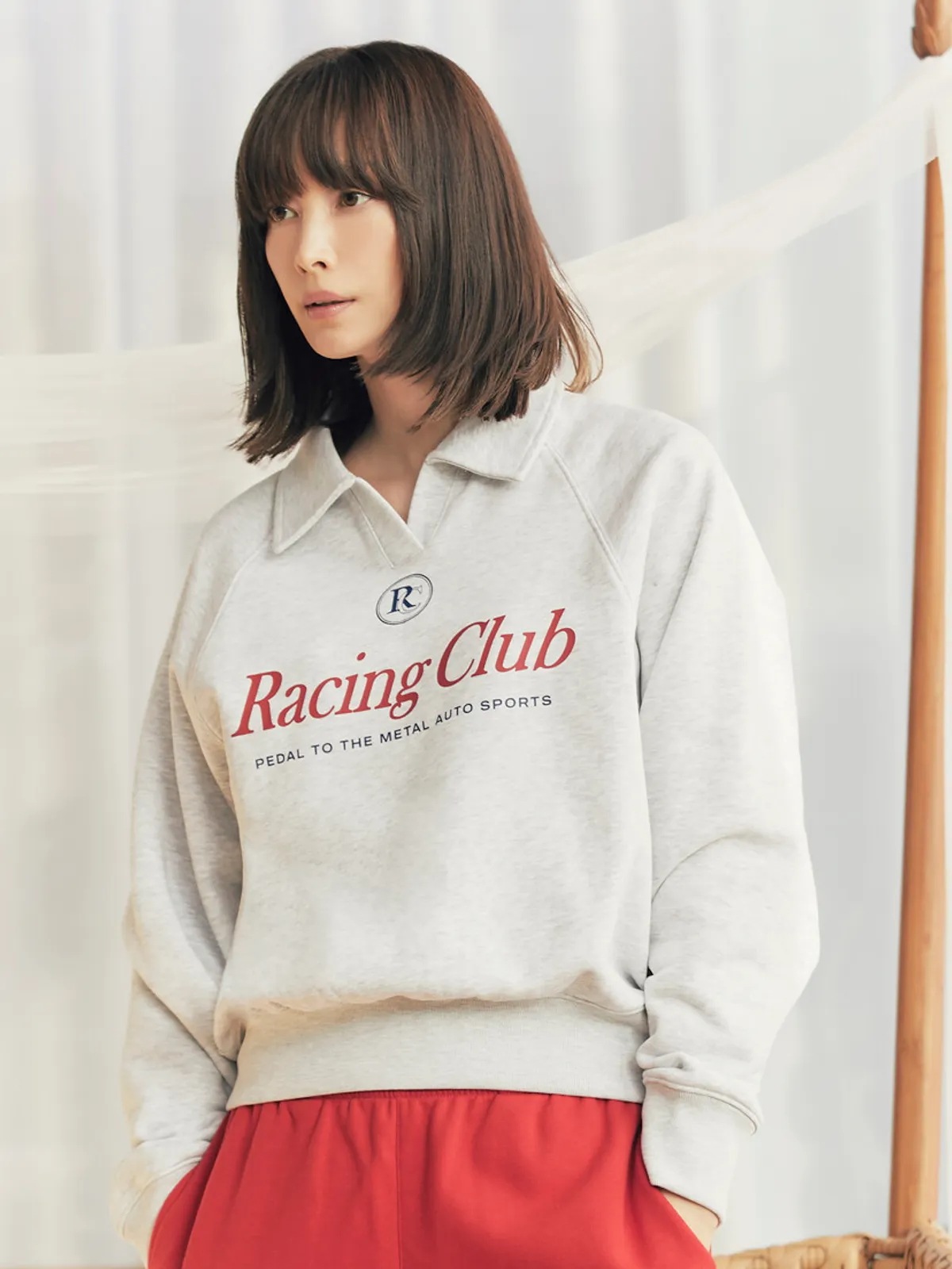[イナヨン着用] レディース テリー オープン グラフィック スウェットシャツ_MSE1TR2008 3Color 韓国の人気ファッションブランド