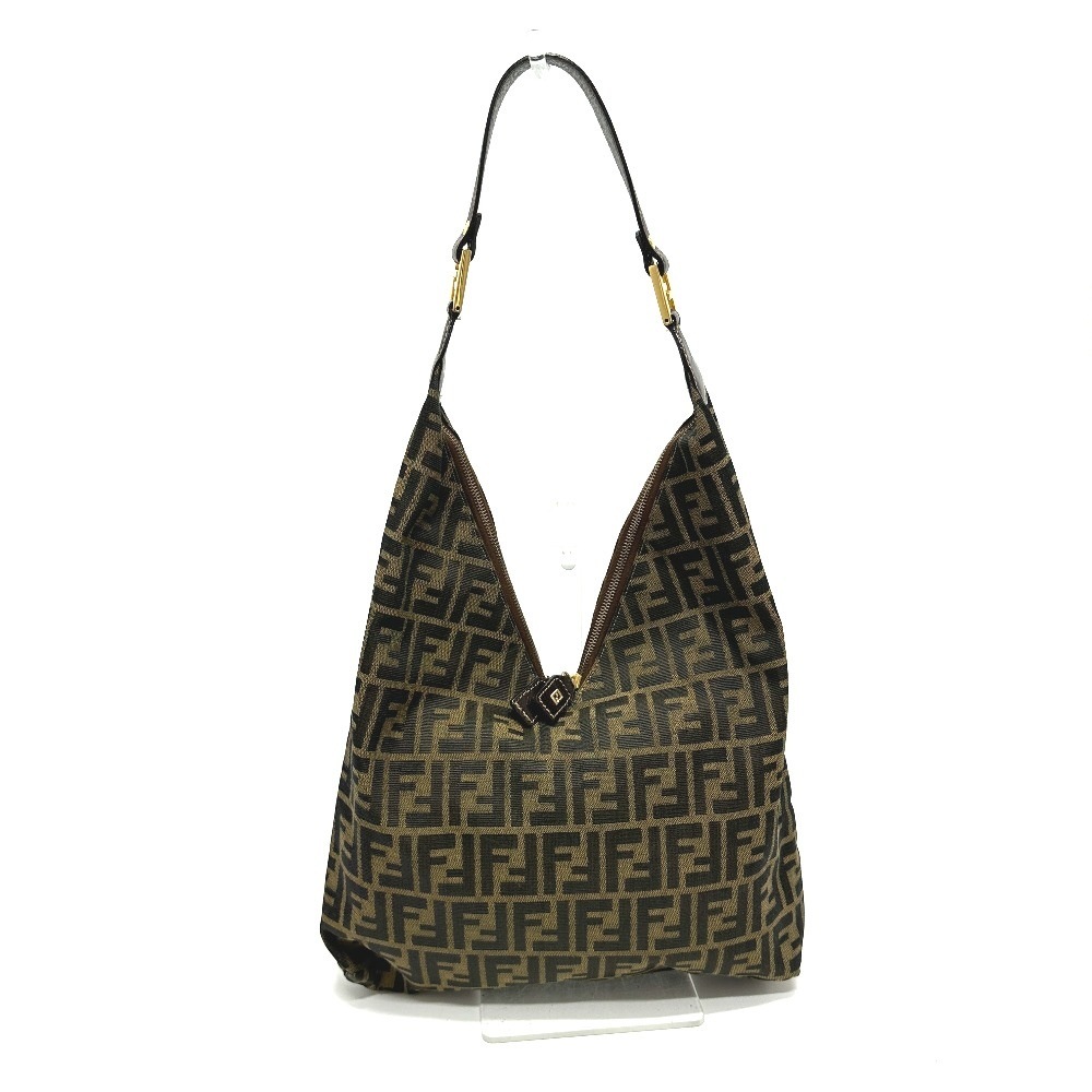 ショルダーバッグ ズッカ柄 カバン 肩掛け キャンバス ブラウン