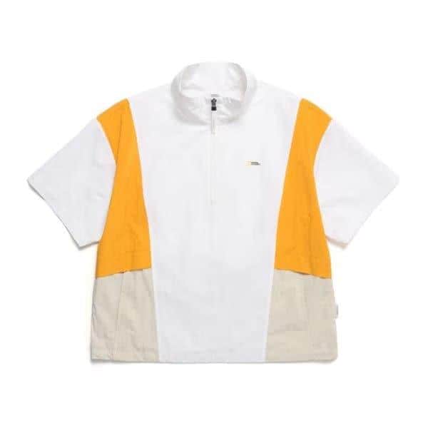 W ベアリー ウーブン配色半袖アノラック N242WFT190