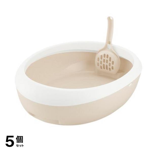 リッチェル 猫用 ラプレ ネコトイレ Mサイズ 本体 1組入 (ホワイト) 5個セット