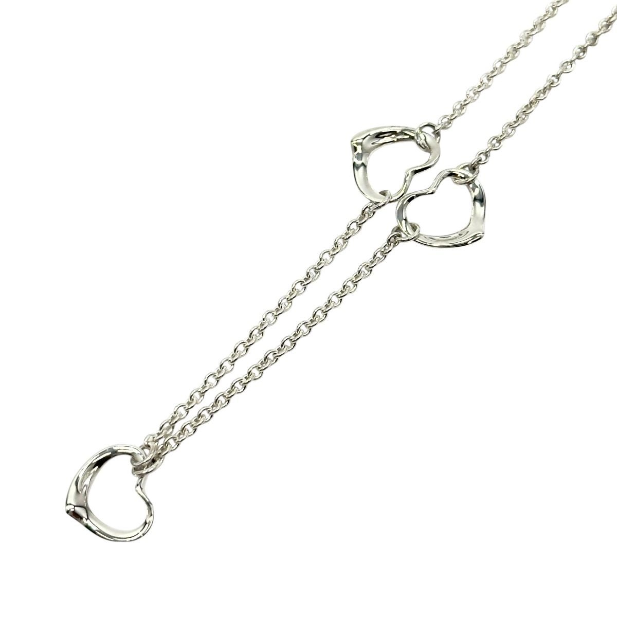 美品 エルサ ペレッティ オープンハート 3P シルバー シルバー925 ネックレス ペンダント アクセサリー ジュエリー レディース Y1-00005