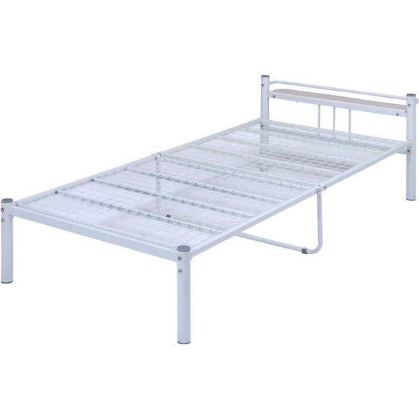 シングルベッド 寝具 幅100cm アイボリー ベッドフレーム スチール フレームのみ 組立品 ベッドルーム 寝室 14,418円