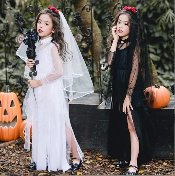 吸血鬼 変身仮装 ハロウィーン 子供 子供 魔女 女の子ハロウィン 衣装 【今週の新品30%OFF】ハロウィン コスプレ 暗黒風ドレス 衣装