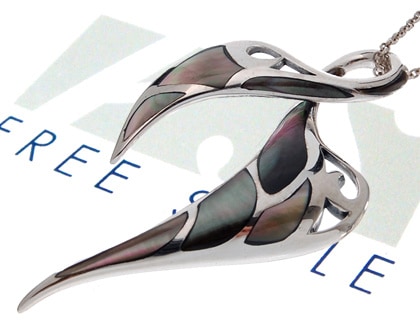 FREESTYLEフリースタイルブラックシェルデザインペンダントst/シルバーアクセサリーメンズ