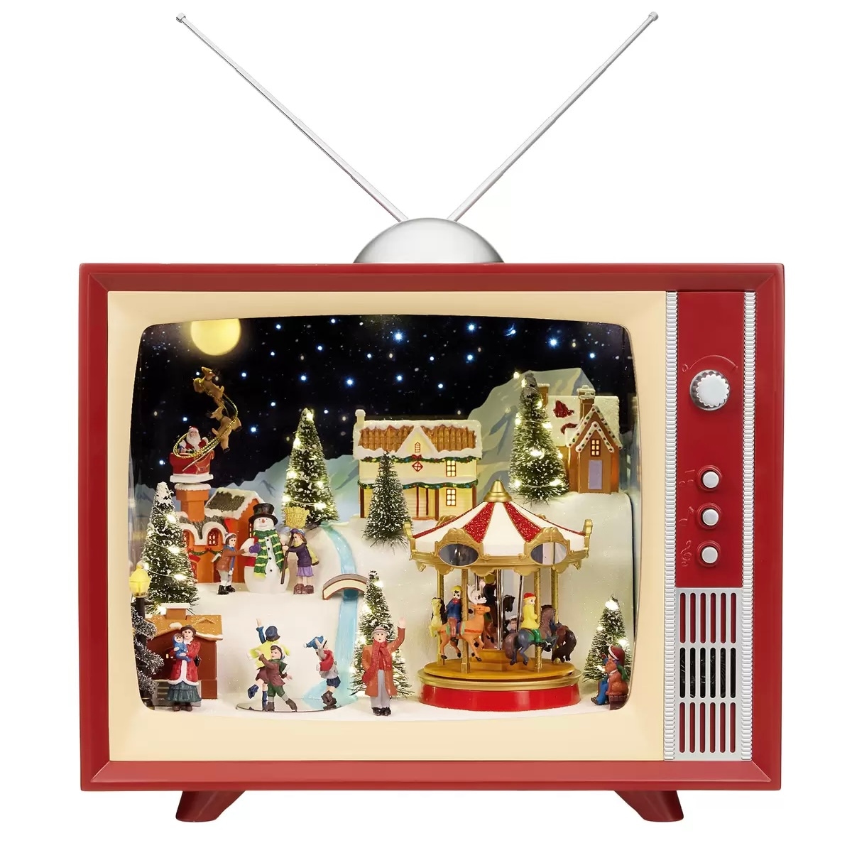クリスマス レトロ TV ライト & ミュージック付 約18インチ　新品