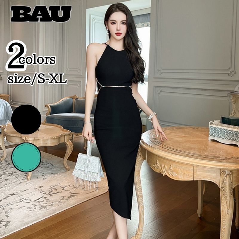 【全店任意2枚購入で100円OFF】 レディース キレイめ ワンピース 春 タイトワンピースブラック 黒 ドレスワンピース 春 夏 ノースリーブ ロング丈 切り替え シンプル タイト 着痩せ