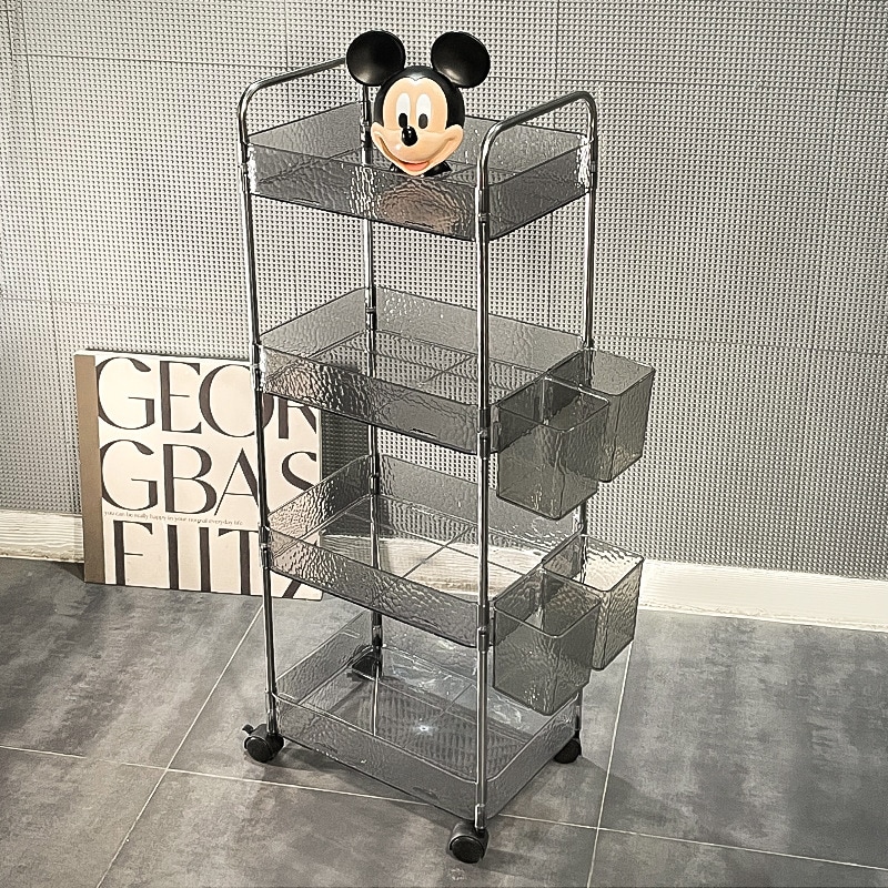 水波スナックラックレンタルハウスはアクリル共有レンタルトロリーを使用してスペースを節約します