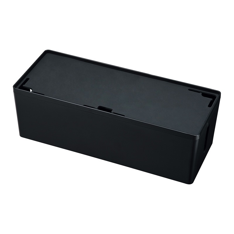 ケーブル&タップ収納ボックス Lサイズ ブラック CB-BOXP3BKN2