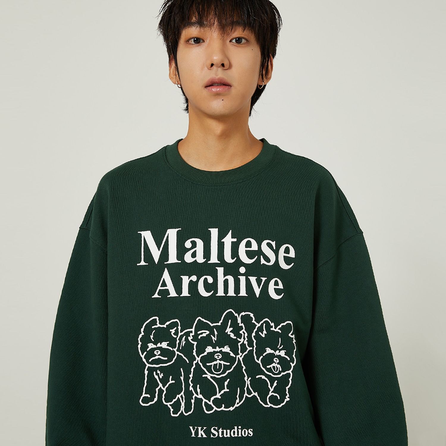 Maltese archive line graphic sweatshirts GREEN