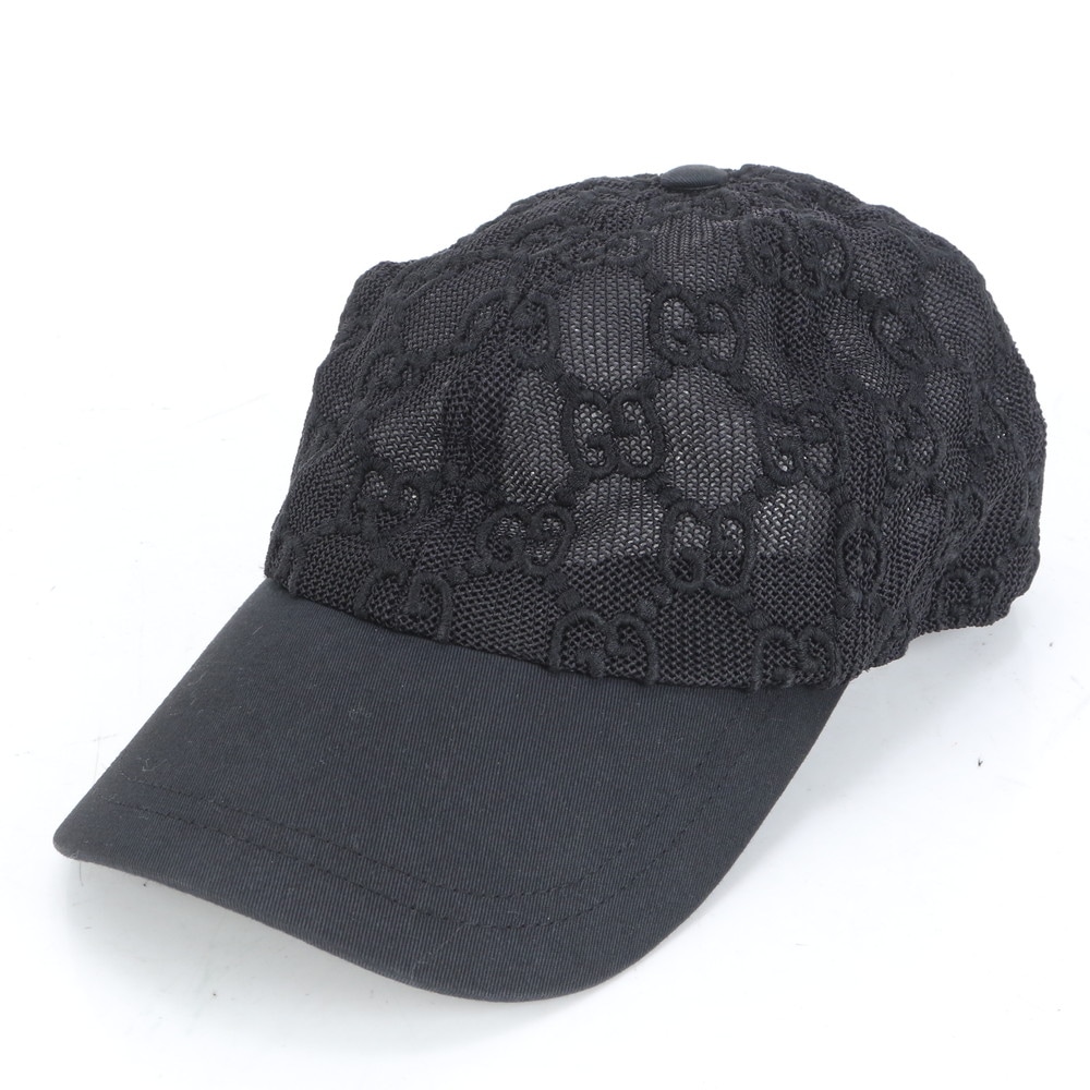 極美品 GG メッシュ ベースボール 帽子 Mサイズ ブラック 黒 キャップ メンズ レディース RRE CQ30-10 中古 19,080円