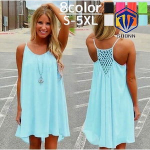 【超お得1つ買うと10個もらえる】キャミソールワンピース キャミワンピ レディース ミニ丈 ワンピース ワンピ ノースリーブ ラウンドネック ショート丈 フレア レディース シンプル