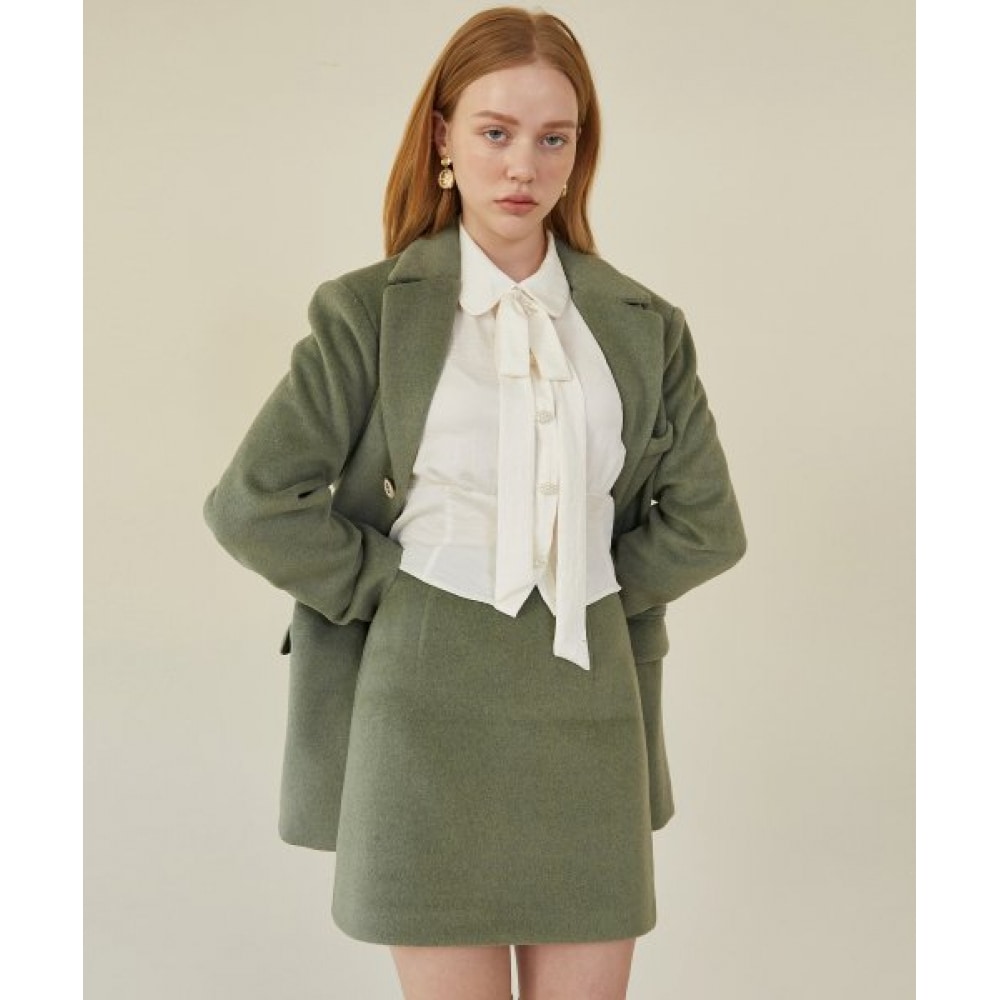 FREIHEIT (フライハイト) モダンダートミニスカート (エメラルドグリーン)